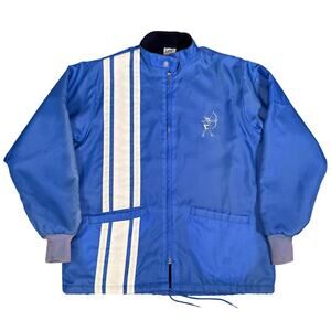 Vintage Blue Archery Zip Jacket Fleece Lined Windbreaker Made In USA Sportswear